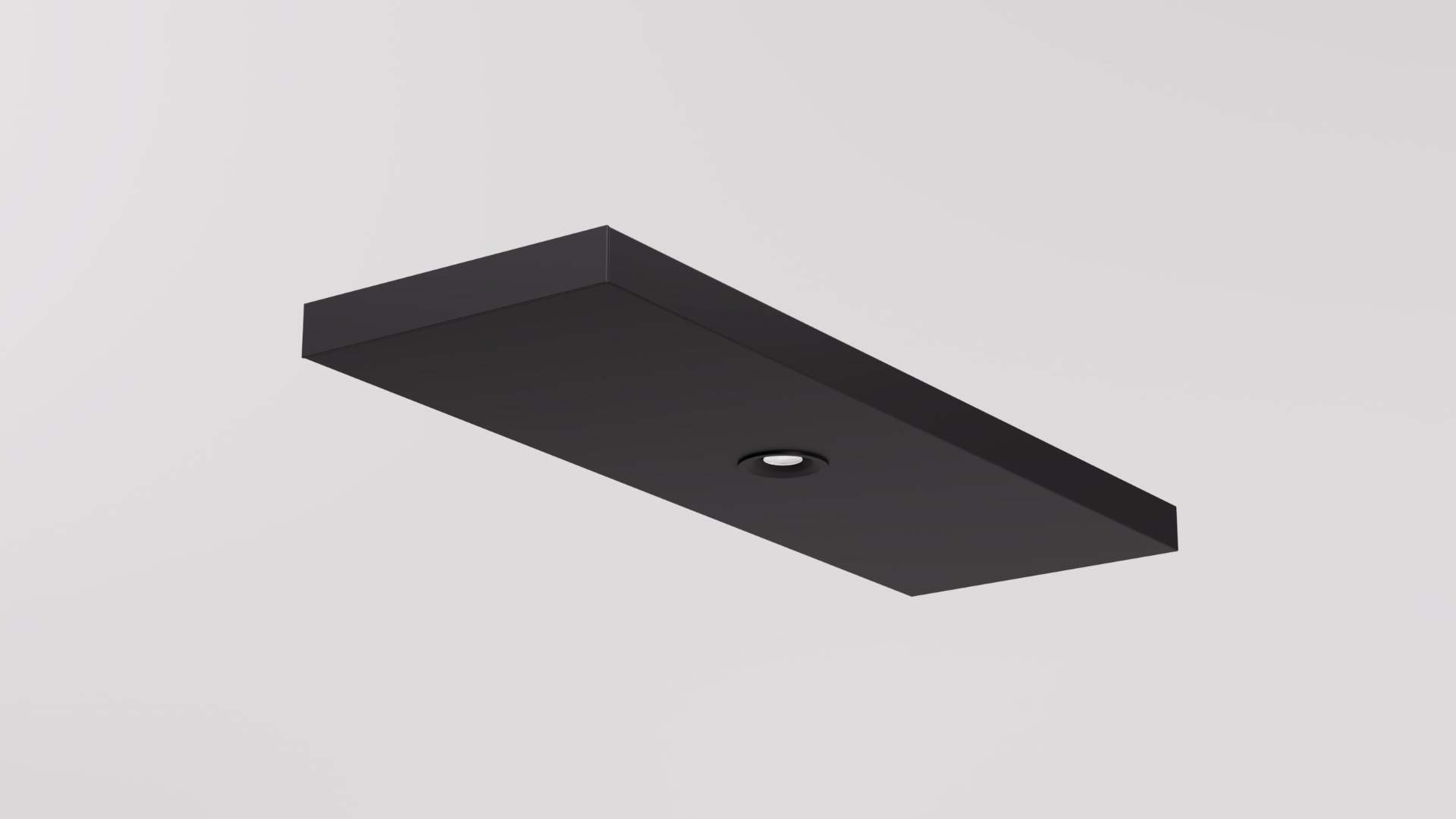 SEAM 200 flush aluminium ceiling channel side view with recessed downlight
