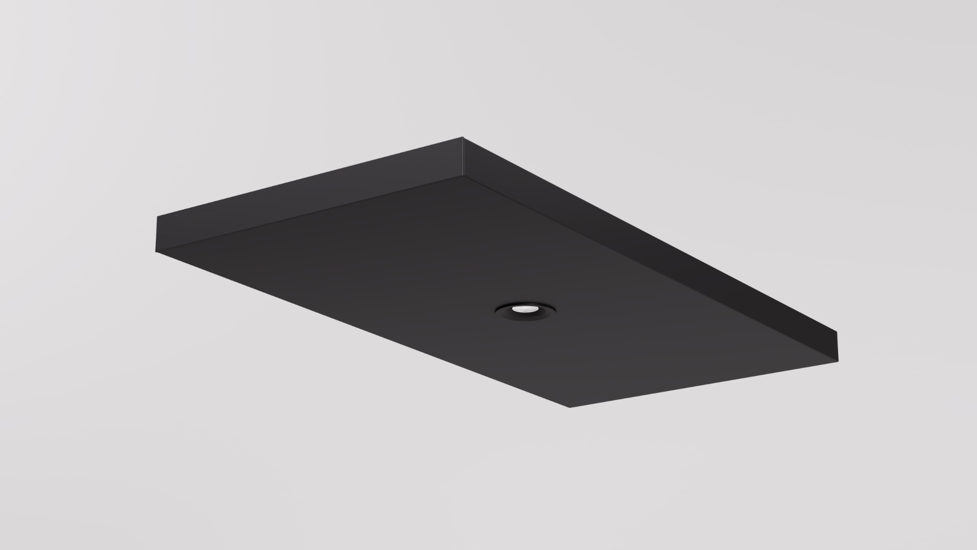 SEAM 300 flush aluminium ceiling channel side view with recessed downlight