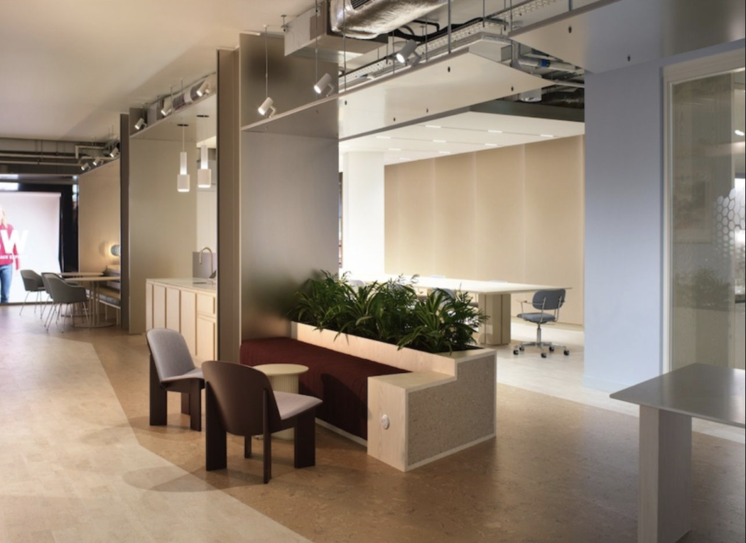 BW New HQ breakout area with SEAM ceiling detail