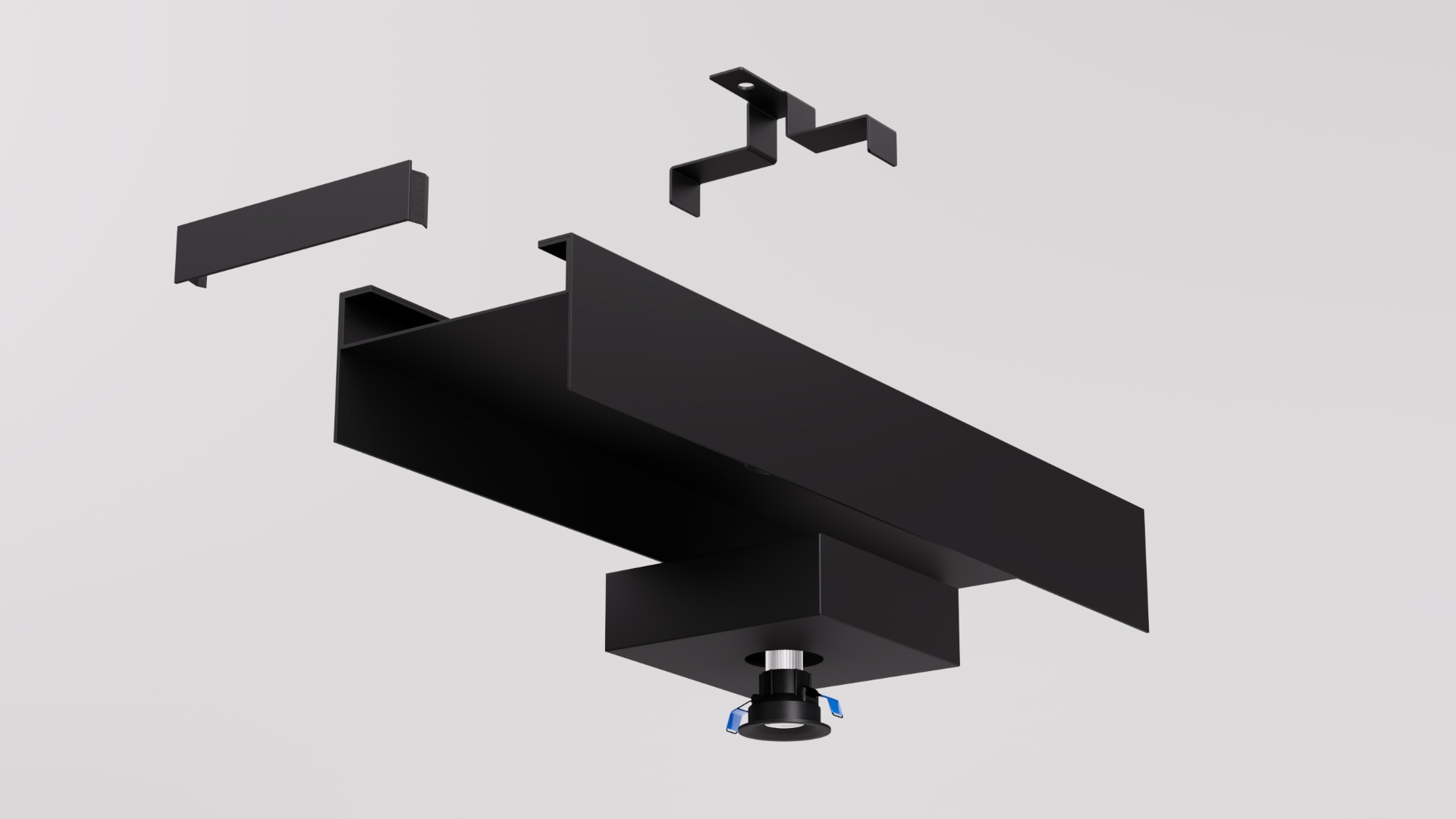 REVEAL 150 recessed box channel exploded assembly